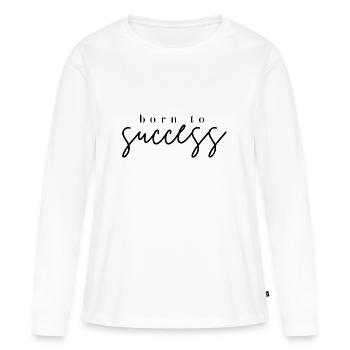 Né avec succès - T-shirt manches longues Premium bio Femme - blanc - Devant - Julia (174cm)