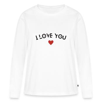 Je t’aime - T-shirt manches longues Premium bio Femme - blanc - Devant - Julia (174cm)