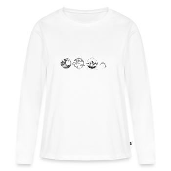 Éléments Dessin dessin print elements - T-shirt manches longues Premium bio Femme - blanc - Devant - Julia (174cm)