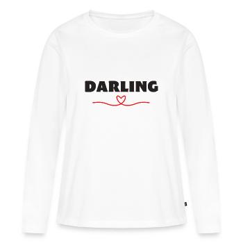 Darling Be Me Valentine - T-shirt manches longues Premium bio Femme - blanc - Devant - Julia (174cm)