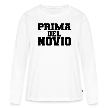Prima del Novio Groom's Cousin Women Wedding Gift - Women's Premium Organic Long Sleeve Shirt - white - Front - Julia (174cm)