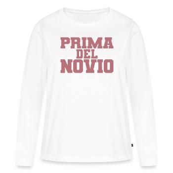 Prima del Novio Groom's Cousin Women Wedding Gift - Women's Premium Organic Long Sleeve Shirt - white - Front - Julia (174cm)