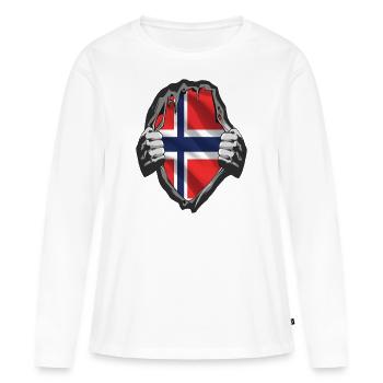 norway cod card cod hunter gift - Women's Premium Organic Long Sleeve Shirt - white - Front - Julia (174cm)