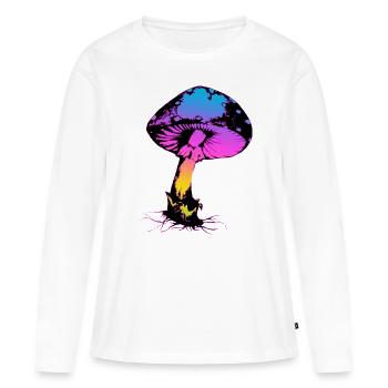 Psycho Pilz - Frauen Premium Bio Langarmshirt - Weiß - Vorne - Julia (174cm)