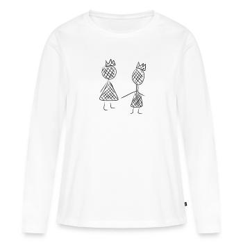 Meilleurs ami - T-shirt manches longues Premium bio Femme - blanc - Devant - Julia (174cm)