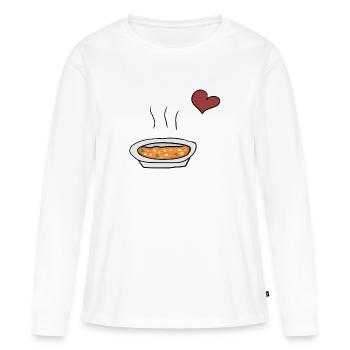 Soupe alimentaire - T-shirt manches longues Premium bio Femme - blanc - Devant - Julia (174cm)
