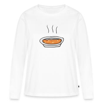 Soupe Alimentaire - T-shirt manches longues Premium bio Femme - blanc - Devant - Julia (174cm)