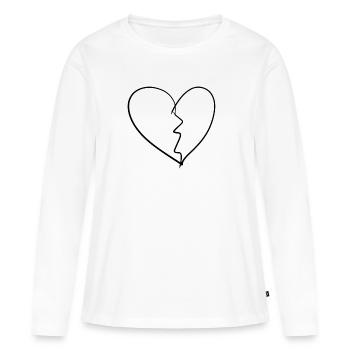 Le cœur brisé - T-shirt manches longues Premium bio Femme - blanc - Devant - Julia (174cm)