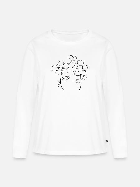 Blume Blumen - Frauen Premium Bio Langarmshirt - Weiß