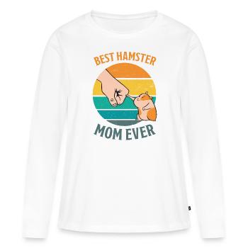 Hamster Saying Funny Mama Fun Rodent Gift - Women's Premium Organic Long Sleeve Shirt - white - Front - Julia (174cm)