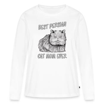 Persian Cat Saying Cat Mama Persian Cat Gift - Women's Premium Organic Long Sleeve Shirt - white - Front - Julia (174cm)