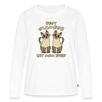 Siamese Spruch Katze Mama Lustige Siamese Geschenk - Frauen Premium Bio Langarmshirt - Weiß - Vorne - Julia (174cm)