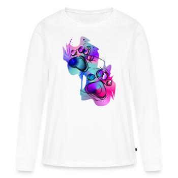 Colorful dog paws - Women's Premium Organic Long Sleeve Shirt - white - Front - Julia (174cm)