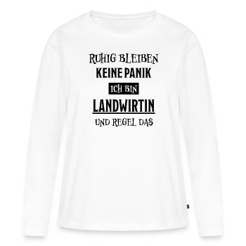 Landwirtin Witz Spruch Traktor Landwirtin Geschenk - Frauen Premium Bio Langarmshirt - Weiß - Vorne - Julia (174cm)