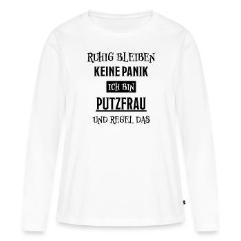 Putzfrau Haushalt Spruch Reinigungskraft Geschenk - Frauen Premium Bio Langarmshirt - Weiß - Vorne - Julia (174cm)