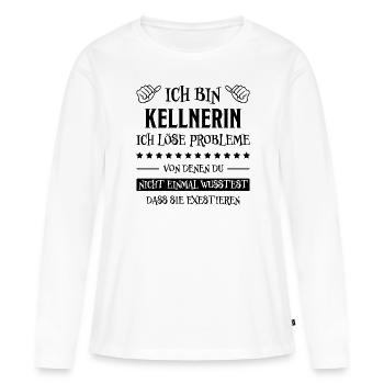 Kellnerin Lustig Spruch Serviererin Beruf Geschenk - Frauen Premium Bio Langarmshirt - Weiß - Vorne - Julia (174cm)