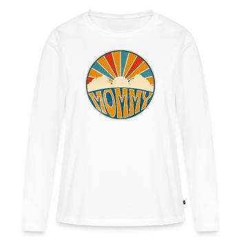 Retro Mommy Sonnenaufgang Design - Frauen Premium Bio Langarmshirt - Weiß - Vorne - Julia (174cm)