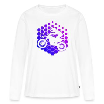 Motocross Dirt Bike Freestyle Motocross Motocross Motocross Motocross T - T-shirt manches longues Premium bio Femme - blanc - Devant - Julia (174cm)