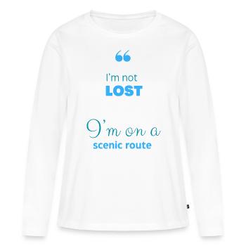 Ich bin nicht verloren, ich bin auf einer landschaftlich reizvollen Route - Frauen Premium Bio Langarmshirt - Weiß - Vorne - Julia (174cm)