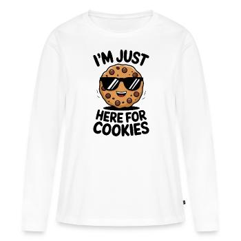 Cookies Disant Biscuits au Chocolat Cadeau de Cookie Drôle - T-shirt manches longues Premium bio Femme - blanc - Devant - Julia (174cm)