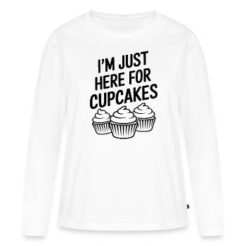 Cupcake Dire Cupcakes Drôle Cupcake Cadeau - T-shirt manches longues Premium bio Femme - blanc - Devant - Julia (174cm)