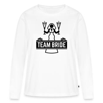 Team Bride Sparkling Wine Hen Night Bachelorette B - Women's Premium Organic Long Sleeve Shirt - white - Front - Julia (174cm)