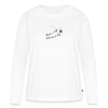 Make a Wish Dandelion - Women's Premium Organic Long Sleeve Shirt - white - Front - Julia (174cm)