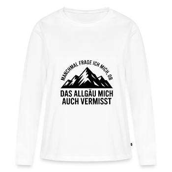 Je me demande si l’Allgäu ne me manque pas ! - T-shirt manches longues Premium bio Femme - blanc - Devant - Julia (174cm)