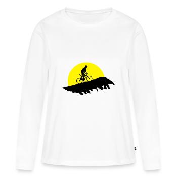 Mountain biking, cycling - T-shirt manches longues Premium bio Femme - blanc - Devant - Julia (174cm)