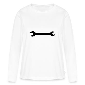 Clé - T-shirt manches longues Premium bio Femme - blanc - Devant - Julia (174cm)