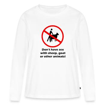 Interdiction de signer non sexe I abus animal - T-shirt manches longues Premium bio Femme - blanc - Devant - Julia (174cm)