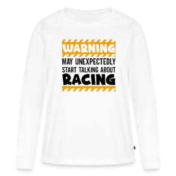 Racetrack Race Car Racing Autosport - T-shirt manches longues Premium bio Femme - blanc - Devant - Julia (174cm)