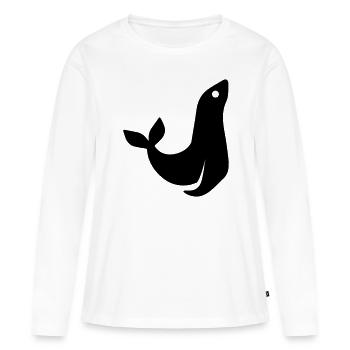 seehund tier - Frauen Premium Bio Langarmshirt - Weiß - Vorne - Julia (174cm)