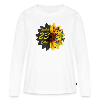 Limited 23 Edition Birthday Sunflower - Women's Premium Organic Long Sleeve Shirt - white - Front - Julia (174cm)