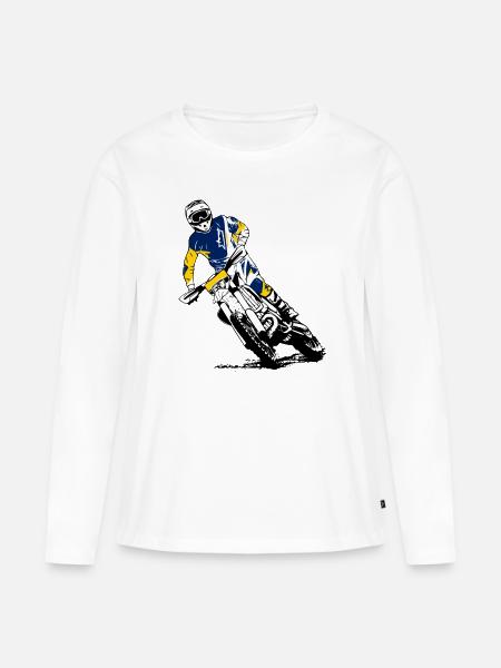 Enduro Offroad - Frauen Premium Bio Langarmshirt - Weiß