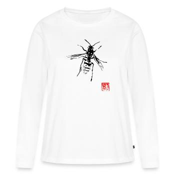 guep - T-shirt manches longues Premium bio Femme - blanc - Devant - Julia (174cm)