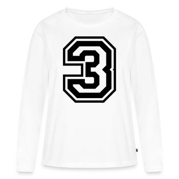 3 Numéro de numéro - T-shirt manches longues Premium bio Femme - blanc - Devant - Julia (174cm)