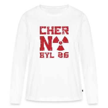 Tchernobyl 1986 Don de la centrale nucléaire - T-shirt manches longues Premium bio Femme - blanc - Devant - Julia (174cm)