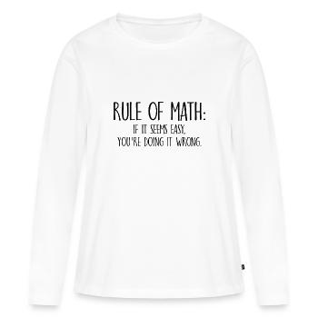 Règle de Math - T-shirt manches longues Premium bio Femme - blanc - Devant - Julia (174cm)