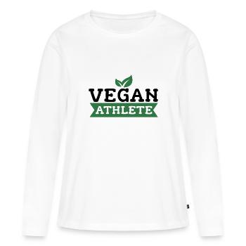 Vegan athlètes fitness cadeau de la protéine - T-shirt manches longues Premium bio Femme - blanc - Devant - Julia (174cm)