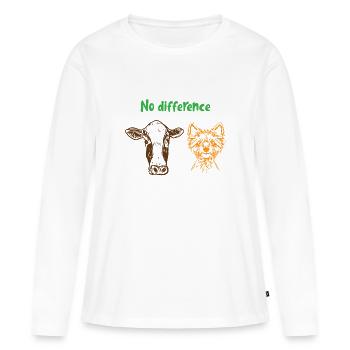 Pas de différence Don des droits des animaux - T-shirt manches longues Premium bio Femme - blanc - Devant - Julia (174cm)