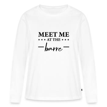 Meet me at the Barre Exercise Fitness Ballet - Frauen Premium Bio Langarmshirt - Weiß - Vorne - Julia (174cm)