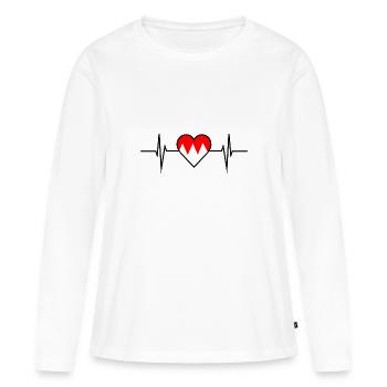 Franken Bayern Herzschlag EKG coeur cadeau - T-shirt manches longues Premium bio Femme - blanc - Devant - Julia (174cm)