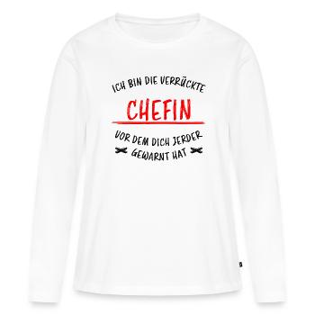 Chefin Mama Lustiger Spruch Familie Beruf Geschenk - Frauen Premium Bio Langarmshirt - Weiß - Vorne - Julia (174cm)