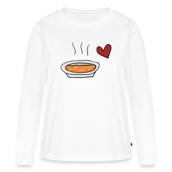 Soupe rouge - T-shirt manches longues Premium bio Femme - blanc - Devant - Julia (174cm)