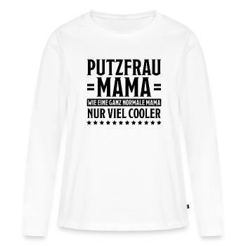 Putzfrau Haushalt Spruch Reinigungskraft Geschenk - Frauen Premium Bio Langarmshirt - Weiß - Vorne - Julia (174cm)