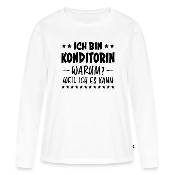 Konditorin Spruch Backen Witz Konditorin Geschenk - Frauen Premium Bio Langarmshirt - Weiß - Vorne - Julia (174cm)