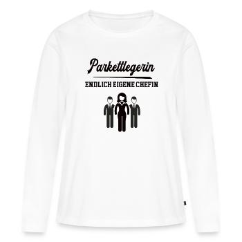 Parkettlegerin Chefin Selbstständigkeit Firma - Frauen Premium Bio Langarmshirt - Weiß - Vorne - Julia (174cm)