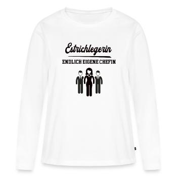 Estrichlegerin Chefin Selbstständigkeit Firma - Frauen Premium Bio Langarmshirt - Weiß - Vorne - Julia (174cm)