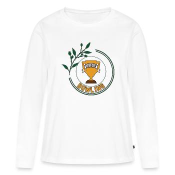 Bowling Siegerin Bowlingspielerin Bowlen Turnier - Frauen Premium Bio Langarmshirt - Weiß - Vorne - Julia (174cm)